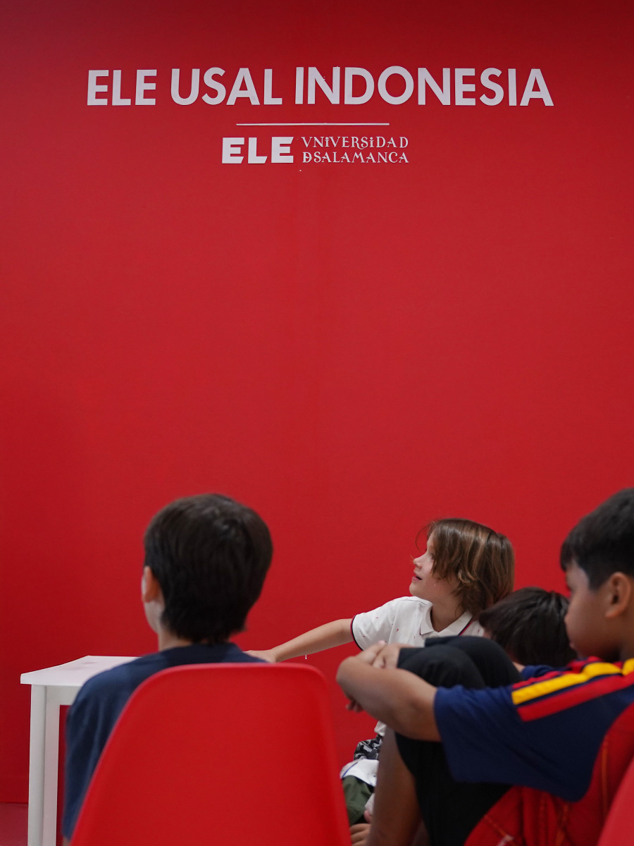 Children taking part in a Friday Spanish class in Bali